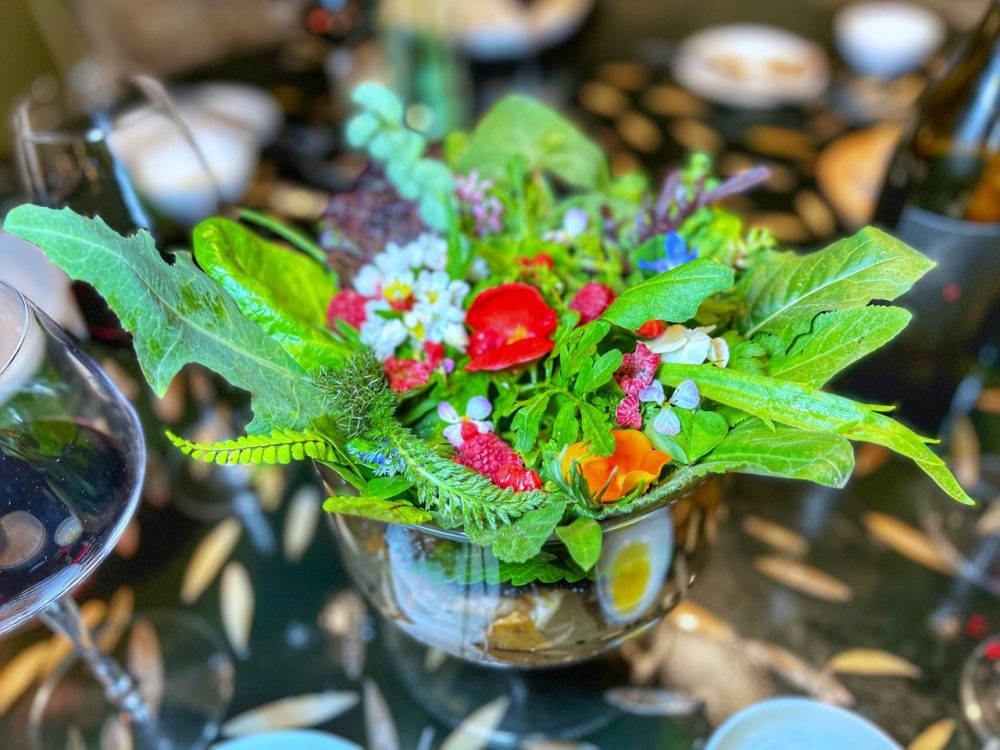 il frantoio assisi Insalata erbe spontanee trota quinoa